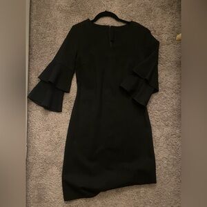 J. McLaughlin Black Tiered Sleeve Dress